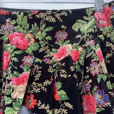 Vtg Herman Geist Womens 8 Skirt Black Roses Floral Cotton Velvet Buy Because