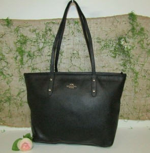 zip top leather tote bolsa