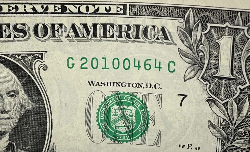 One Dollar Bill Birthday April 6 2010. Near Uncirculated. Fancy Serial Number - Image 2 of 4