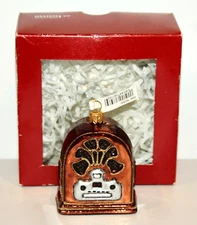 NORDSTROM at Home Hand Blown Glass Ornament Antique Radio Vintage NIB