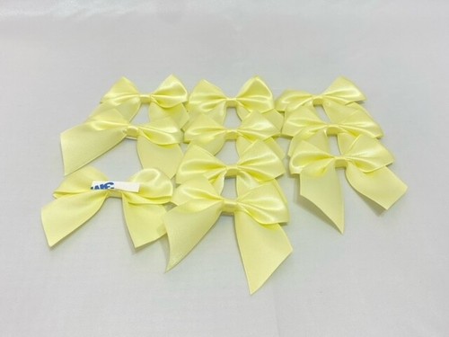 10 x 6cm wide Satin Self Adhesive Bows Single sided 25mm Ribbon Pack Bow UK - Picture 8 of 80