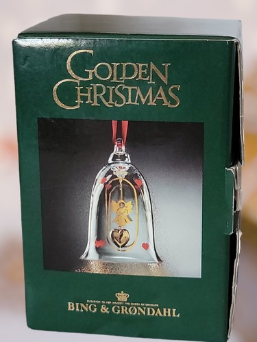 Vintage 1999 Bing & Grondahl Golden Christmas Annual Crystal Bell - Picture 9 of 10