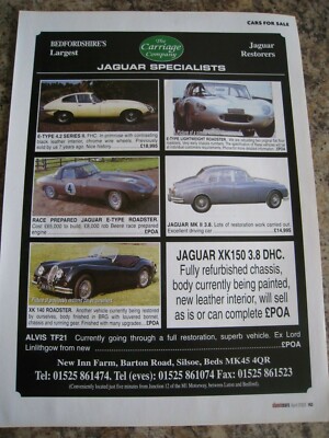 THE CARRIAGE COMPANY JAGUAR SPECIALIST 2003 PLAKAT WERBUNG CA. A4 GRÖßE DATEI 6