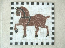 "DIOMEDES" Famous Roman Horse Handmade roman marble mosaic Wall hanging MOSAIQUE