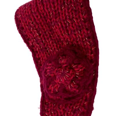 Handcrafted Red Knit Headband Handmade Knit Headband. Crimson Red Knit Headband. Boho Knit  main image 4