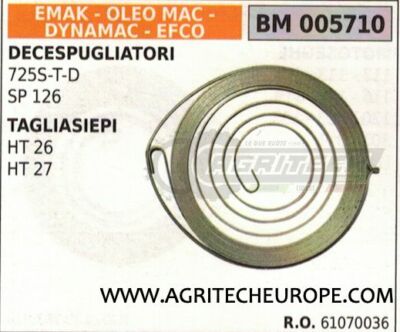 61070036 Starter Spring Brush Cutter DYNAMAC OLEOMAC EFCO 725 SP126