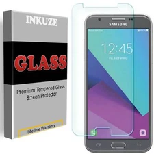 INKUZE Tempered Glass Screen Protector Guard Saver For Samsung Galaxy J3 Achieve