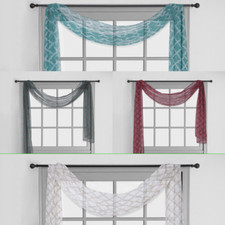  S38 1 SINGLE SCARF VALANCE TOPPER WINDOW CURTAIN VOILE SHEER 37" X 216" LONG