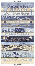 Welcome To The Beach Cotton Quilt fabric Timeless Treasures panel 8286