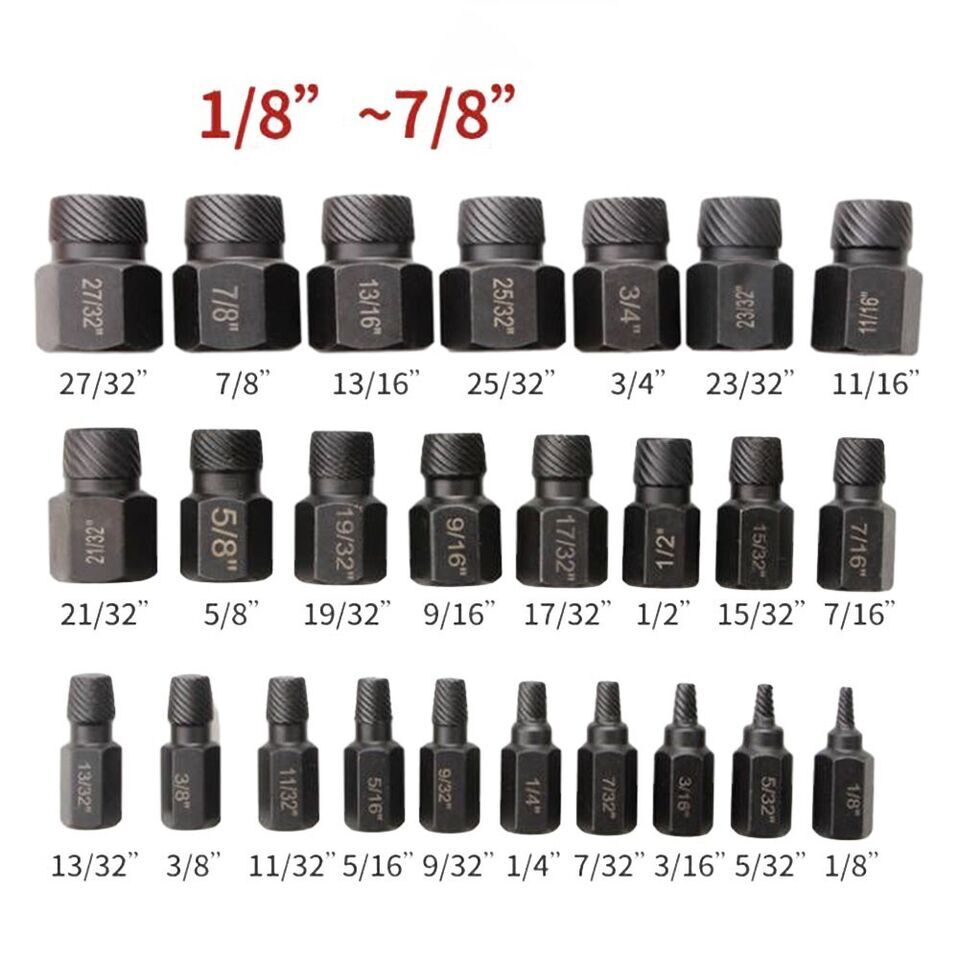25Pcs Hex Head MultiSpline Extractors Remove Tool Removes Broken