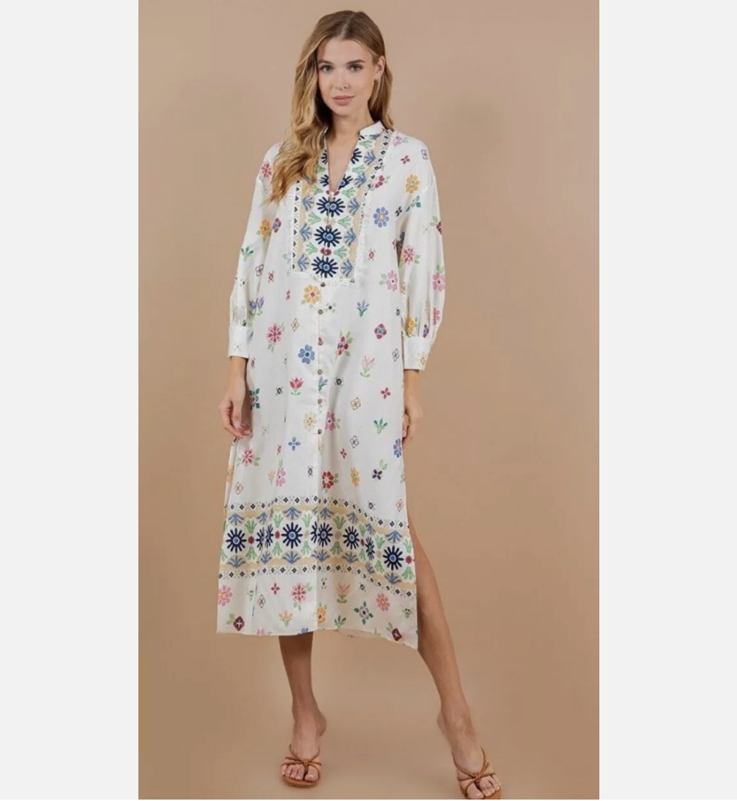 パーティードレス Boudoir Printed Wool-Twill Kaftan Dress RARE 70s Twiga Original Bou Boudima 36 S/M Black Maxi