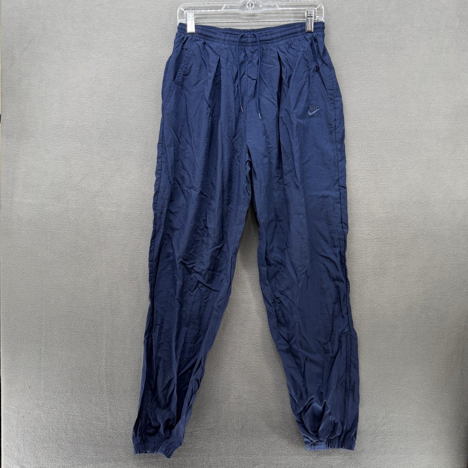 Nike Track Pants Vintage Navy Blue Nylon Windbreaker Mens Size Medium Y2K