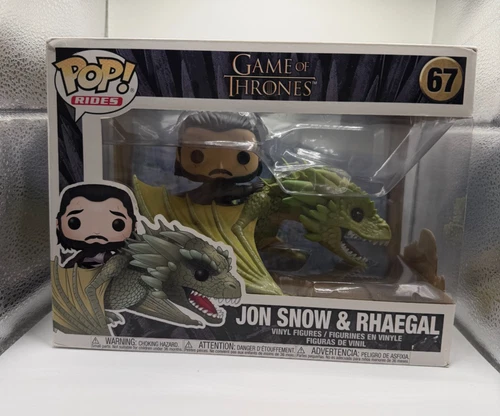 Funko POP! Television Game of Thrones Jon Snow riding Rhaegal #67 NOT MINT