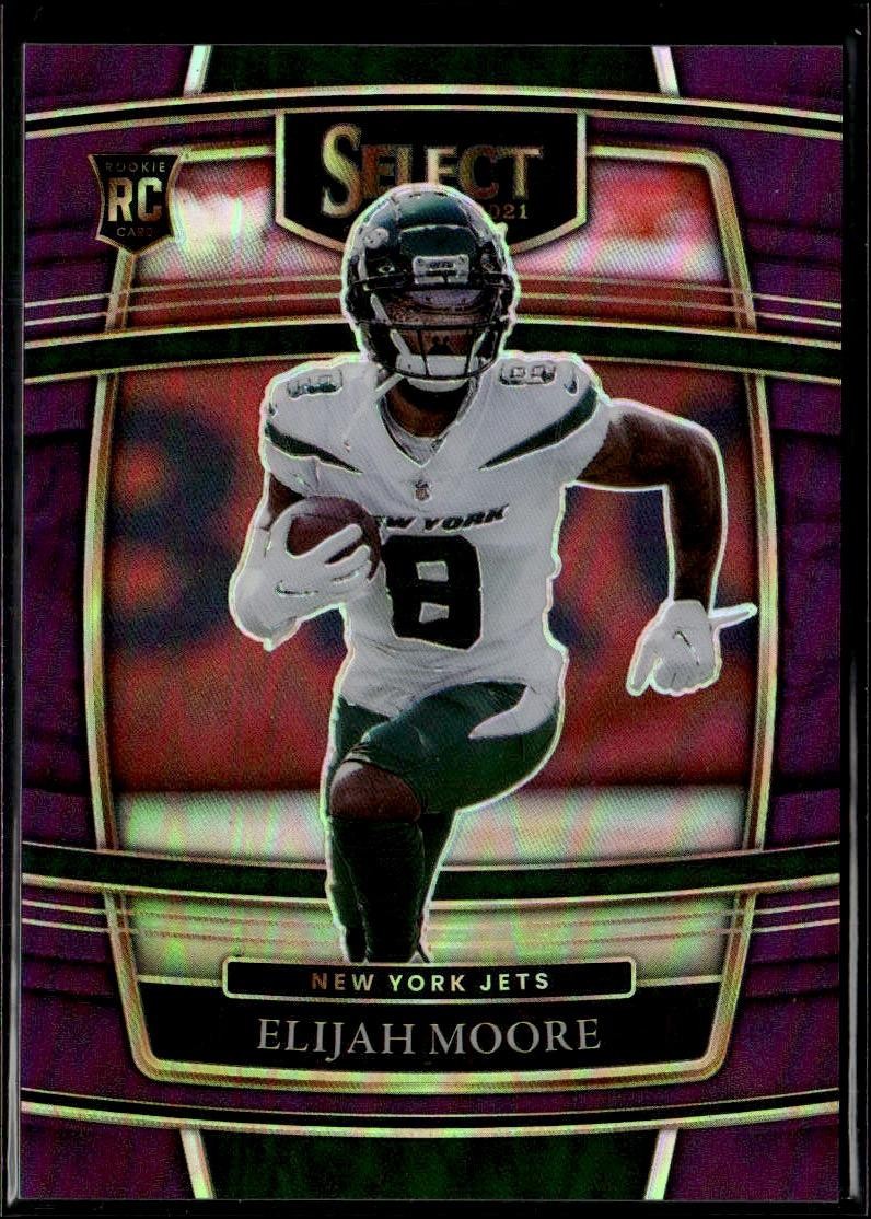 2021 Panini Select #56 Elijah Moore Purple Prizm #/75