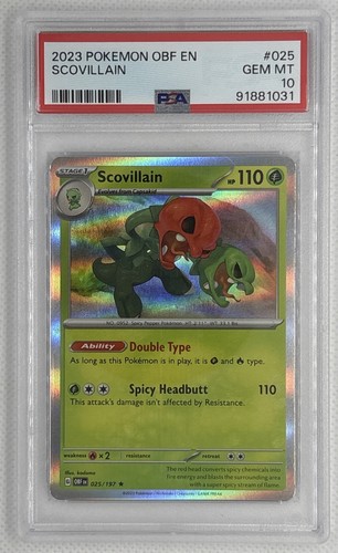 2023 Pokemon Obsidian Flames Scovillain #25 PSA 10 Gem Mint 🌶️🥵
