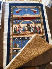 Christmas Nativity Wall Quilt Lap A Child is Born Deb Strain Lined Backed Angels