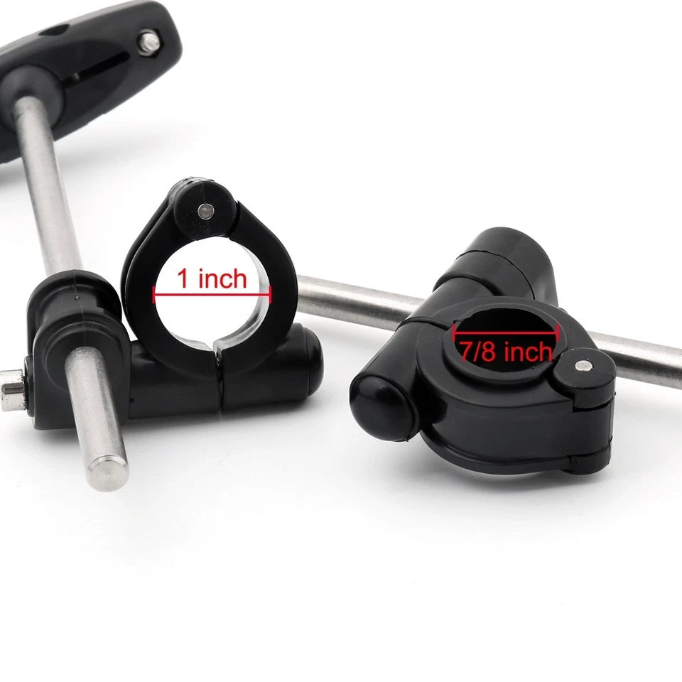 Universal Motorcycle Windshield 7/8" & 1" Handlebar Mount For Harley Iridium Foto 4 de 4