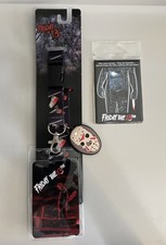 Friday The 13th Neck Lanyard  Magnet Set Jason Hockey Mask Charm Halloween New