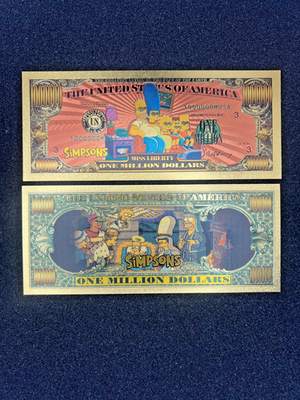 #ad #ad The Simpsons Family 24k Gold Foil Banknote The Simpsons Show $3.59