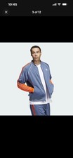 Adidas Tricot sst Originals Full Zip  Track Jacket Blue Orange size xl