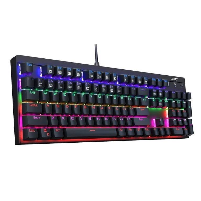 AUKEY KM-G6 Wired Keyboard Mechanical For Windows Gaming PC 104 Keys