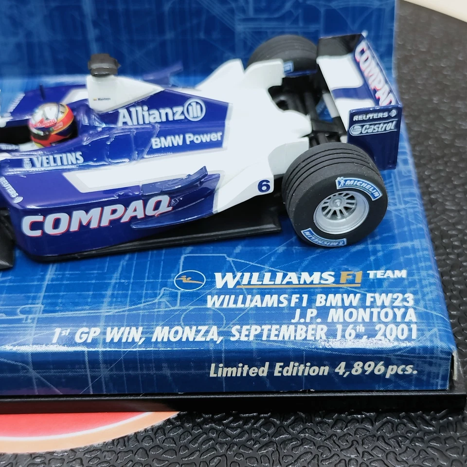 MINICHAMPS 1/43 Williams F1 BMW FW23 1st GP Win Monza 2001 J.P.Montoya 400010126 - Image 4 of 4