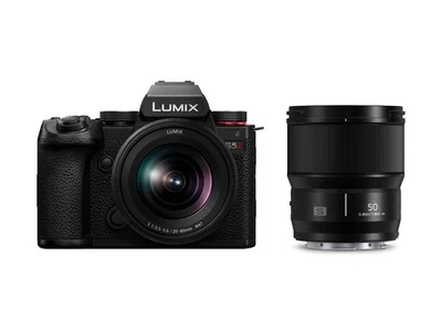 Panasonic Lumix DC-S5M2WE Spiegellose Kamera Doppelobjektiv-Kit 20-60mm + 50mm