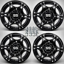 POLARIS RANGER 570 12" VIPER BLACK ATV / UTV ALUMINUM WHEELS (SET 4) POL3CA