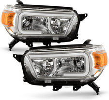 - Fits 2010-2013 Toyota 4Runner C-Tube Bar LED Parking Chrome Headlights Pair