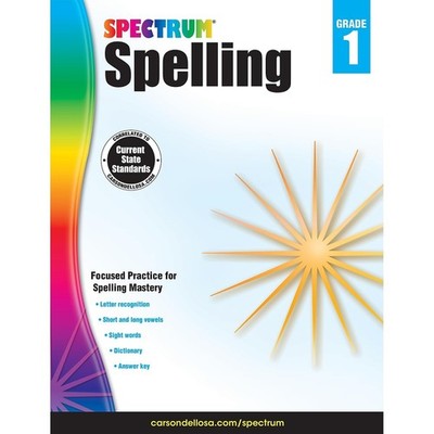 Spectrum Grade 1 Spelling Workbook, Sight Words, Dictionary Skills, Vowels, ...