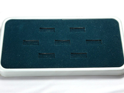 Vintage Green Velvet Ring Display Presentation Display 7 slots