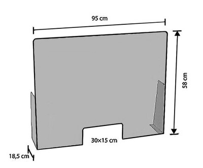 Niesschutzgitter 3mm Pet-G Gegenschutz gegen Viren H58cm B95cm 80458T