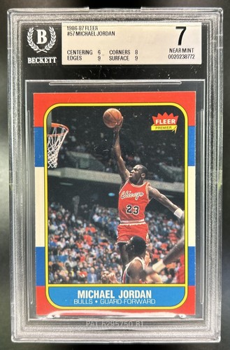 1986-87 Fleer Michael Jordan Rookie RC #57 Bulls BGS 7