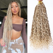 Unionbeauty 18 Inch Boho Box Braids Crochet Hair 8 PCS Mix Blonde M27/613 