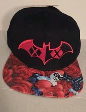 DC Comics Harley Quinn Snapback Hat Allover Scene Design Flat Bill NWT