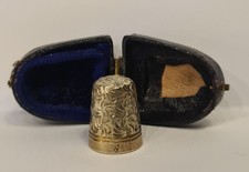 Vintage Charles Iles Nickel Silver Thimble In A Case Three Thimbles Stamp