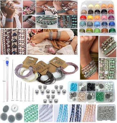 Metallic Leather Macrame DIY Bracelet Set for Teens and Adults