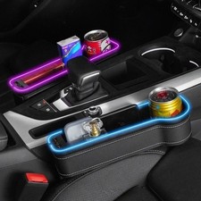 Car Crevice Storage Box USB Charger LED Seat Gap Pocket Phone Cup Holder New