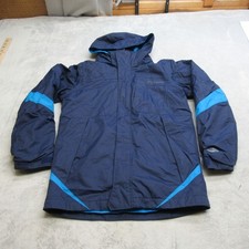 Columbia Jacket Youth Medium 10/12 Blue Interchange Hooded Waterproof 3in1 Shell
