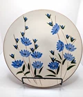 Stangl Chicory Hand Painted Blue Floral Round Pottery Plate Beige Green Brown