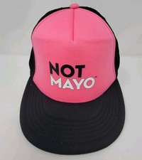 CUSTOM INK | Not Mayo | Adjustable Snapback Trucker Hat Pink Black Foam New