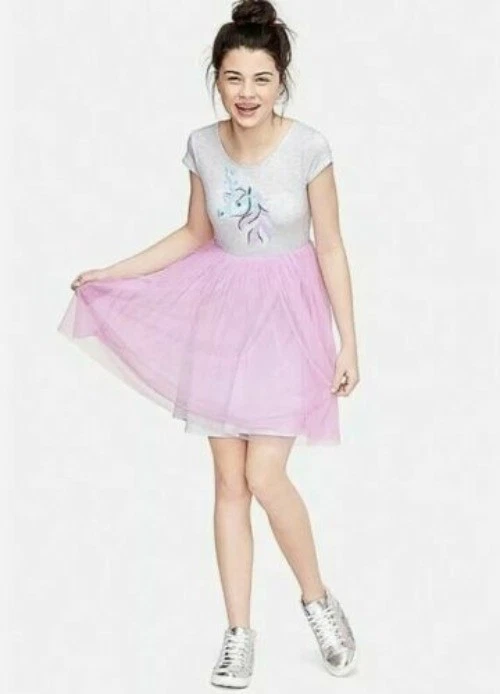 Justice Dress Girl's Size 10 UNICORN Flip Sequin Tutu Lavender Short Sleeve - Image 2 of 4