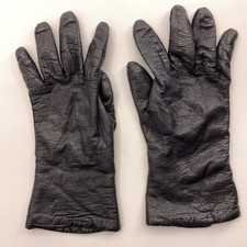 Retro Black Soft Leather Knit Lining Winter Dress Gloves