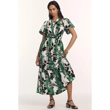 nwt by ANTHRPOLOGIE sz 1X Somerset Maxi Dress: Silver Motif