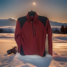 Columbia Quarter Zip Youth Boys XL Red Pocket Zipper Long Sleeve Fleece pullover
