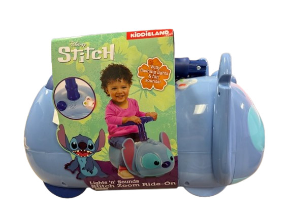 Kiddieland Disney's Stitch Zoom Zoom Lights & Sounds Ride-On