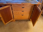 VTG HANDMADE HANDCRAFTED SOLID OAK & CHERRY BUFFET TABLE CABINET 27X77X24" — photo 3