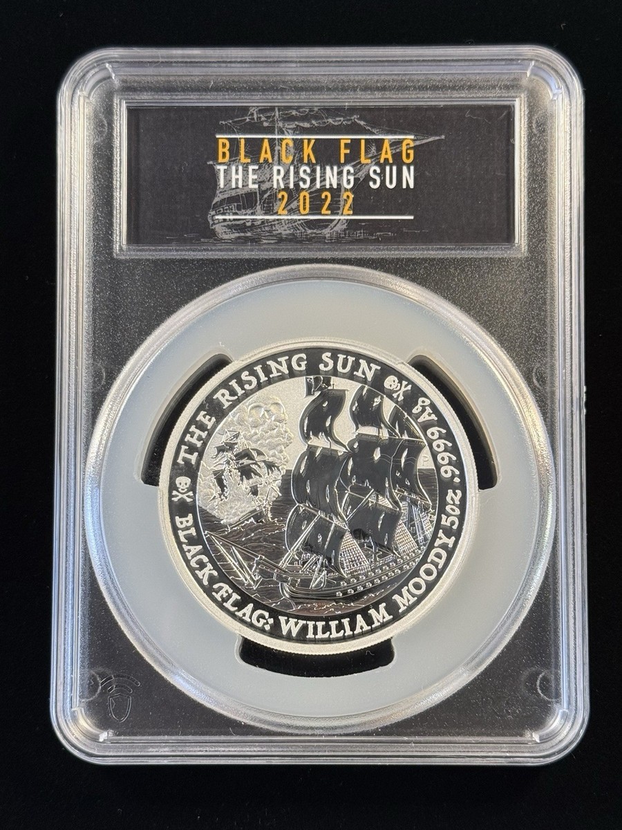 Winning ブラック ファゥルカップ 2022-P Tuvalu Black Flag - The Rising Sun 5oz Silver PCGS MS70