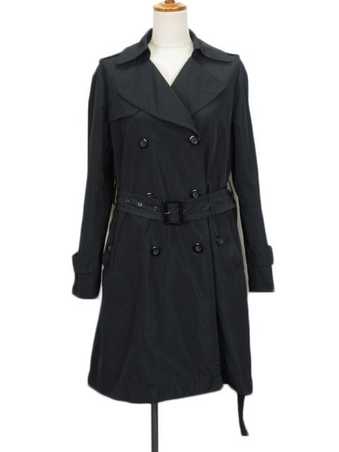 Women's Black Spring Trench Coat Size 38 Classic Stylish Outerwear