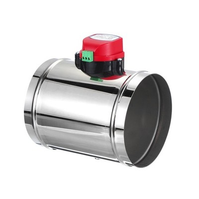 PATIKIL 6'' Stainless Steel Motorized HVAC Duct Damper, AC 24V